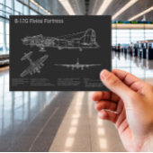 Carte Postale B-17 Forteresse volant - Plan directeur de l'avion