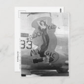 Carte postale B-24 Nose Art "Old Black Magic" (Devant / Derrière)