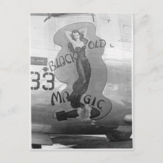 Carte postale B-24 Nose Art "Old Black Magic" (Devant)