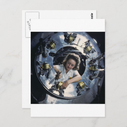 Carte Postale B-25 Bomber Engine Lady, 1942 (Devant / Derrière)