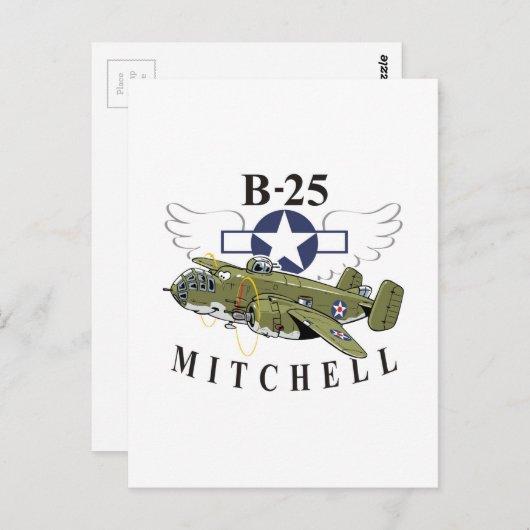 Carte Postale B-25 Mitchell (Devant / Derrière)