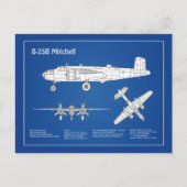 Carte Postale B-25B Mitchell Doolittle - Plan d'avion ABD (Devant)