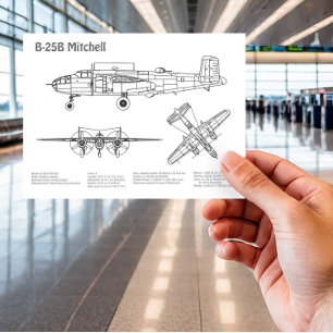 Carte Postale B-25B Mitchell Doolittle - Plan d'avion BD