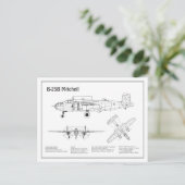 Carte Postale B-25B Mitchell Doolittle - Plan d'avion BD (Debout devant)