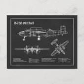 Carte Postale B-25B Mitchell Doolittle - Plan d'avion PD (Devant)