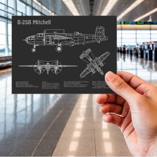 Carte Postale B-25B Mitchell Doolittle - Plan d'avion PD