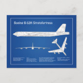 Carte Postale B-52 Stratoforteresse - Plan directeur de l'avion  (Devant)