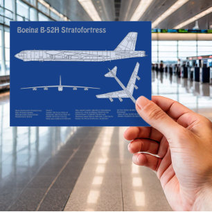 Carte Postale B-52 Stratoforteresse - Plan directeur de l'avion 