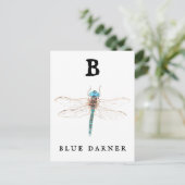 Carte Postale "B" Bleu Darner (Debout devant)