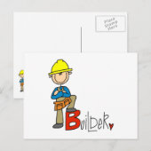 Carte Postale B est pour Bâtisseur (Devant / Derrière)