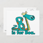 Carte Postale B est pour boa constrictor serpent idiot dessin an (Devant / Derrière)