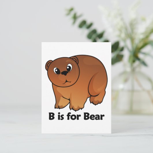 Carte Postale B est pour Ours (Debout devant)