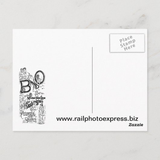 Carte Postale B&O Railroad-The Model Fast Line 1869 (Dos)