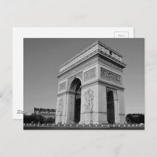 Carte Postale B&W Arc de Triomphe 3 (Devant / Derrière)