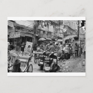 Carte Postale B&W Chaos à Delhi