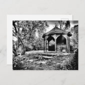 Carte Postale B&W Gazebo dans le parc (Devant / Derrière)