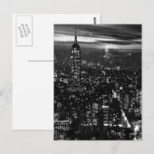Carte Postale B&W New York City la nuit (Devant / Derrière)