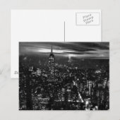 Carte Postale B&W New York City la nuit (Devant / Derrière)