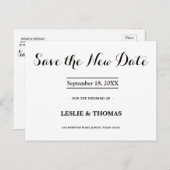 Carte Postale B&W Personalized Save the New Date Postcard (Devant / Derrière)