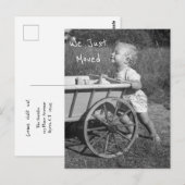 Carte Postale B&W Photo Child Straining Move Cart Nouveau (Devant / Derrière)