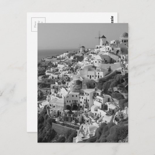 Carte Postale B&W Santorini 5 (Devant / Derrière)