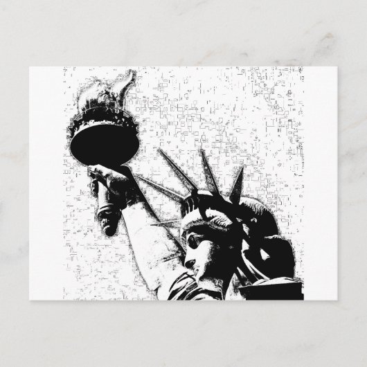 Carte Postale B&W Statue de la Liberté (Devant)
