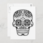Carte Postale B&W Sugar Skull (Devant / Derrière)