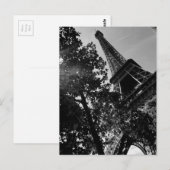 Carte Postale B&W Tour Eiffel 2 (Devant / Derrière)