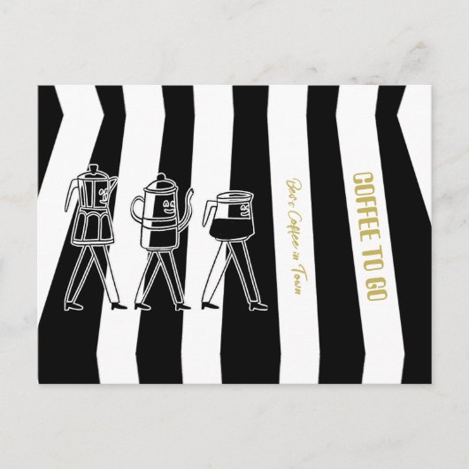 Carte Postale B & W Trois Cafetière Cafetière Cafetière Gratuit (Devant)