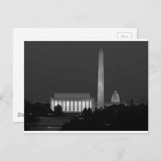 Carte Postale B&W Washington DC 3 (Devant / Derrière)