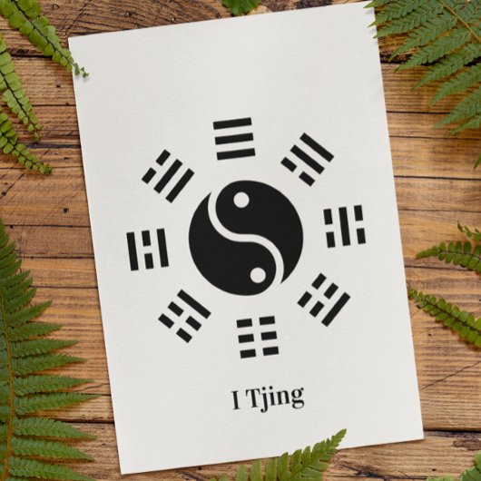 Carte Postale Ba Gua, huit trigrammes, Yin yang personnalisable