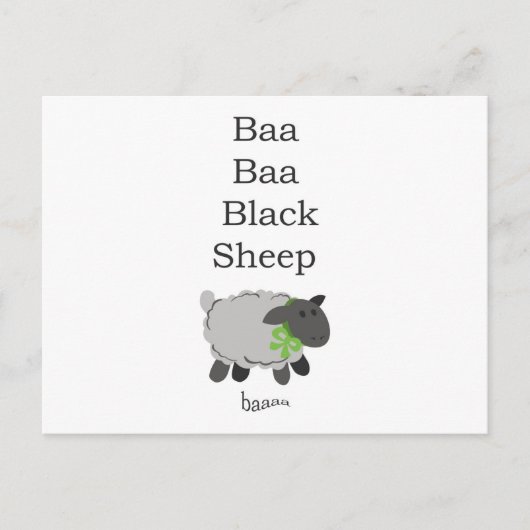 Carte Postale Baa Baa Black Sheep (Devant)