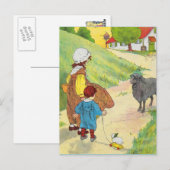 Carte Postale Baa, Baa, mouton noir, Avez-vous de la laine ? (Devant / Derrière)