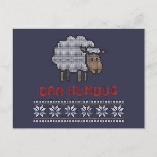 Carte Postale Baa Humbug Sheep de Noël