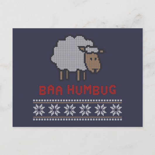 Carte Postale Baa Humbug Sheep de Noël (Devant)