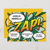 Carte Postale Baby Birth Stats Comic Book Pop Art Keepsaké (Devant / Derrière)