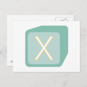 Carte Postale Baby Blocks Initiales en bois (Devant / Derrière)