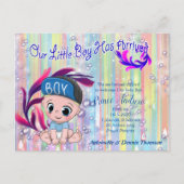 Carte Postale Baby Boy Bubbles & Unicorns (Devant)