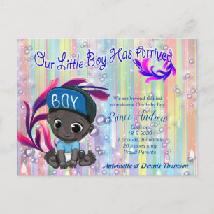 Carte Postale Baby Boy Bubbles & Unicorns