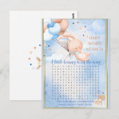 Carte Postale Baby Boy Bunny Baby shower Jeu (Devant / Derrière)