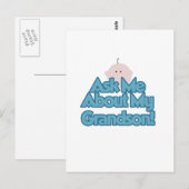 Carte Postale Baby Boy Demandez à propos de My Grandson Tshirts  (Devant / Derrière)