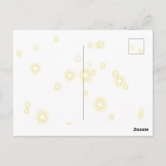 Carte Postale Baby Boy Faire-part bleu avec étoiles et lumières (Dos)