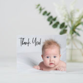 Carte Postale Baby Boy Photo baby shower merci Script (Debout devant)