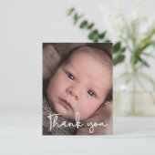 Carte Postale Baby Boy photo Merci Script de naissance (Debout devant)