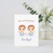 Carte Postale Baby Boy Twins Faire-part (Debout devant)