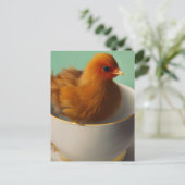 Carte Postale Baby Chick dans une Teacup (Debout devant)