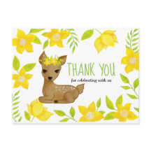 Baby Deer Florals Jaunes | Merci baby shower