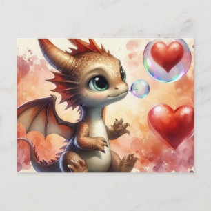 Carte Postale Baby Dragon Valentine