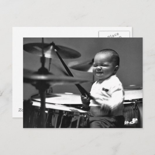 Carte Postale Baby Drummer (Devant / Derrière)