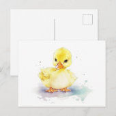 Carte postale Baby Duck 2 Watercolor (Devant / Derrière)